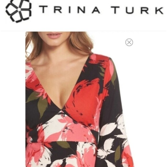 TRINA TURK Sena A-Line Floral Print Dress Size 4 - Picture 3 of 12